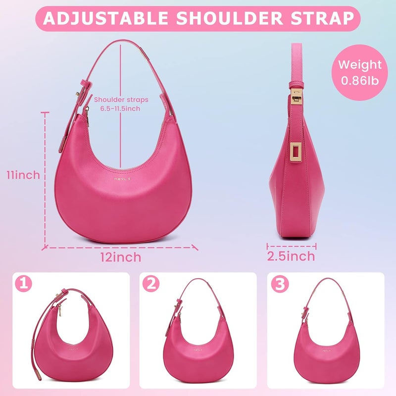 Keyli Shoulder Bag for Women Stylish Casual Clutch Purses for Women 3 Ways Adjust Strap Hobo Handbags with Zip Closure - Image 5